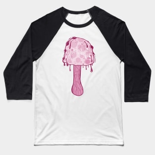 Munch It, Cute Pink Magic Mushroom Baseball T-Shirt